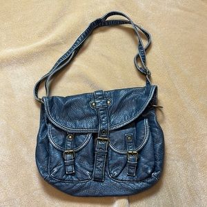 Candies faux leather blue crossbody bag